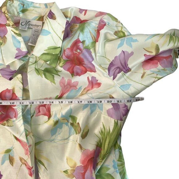 Dress Barn Womens Yellow Floral Cover Up Suit Jacket Size 16W 497 - Picture 12 of 12